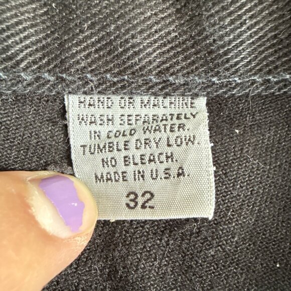 Vintage Solo Semore Jeans Mens 32W Black Baggy Wide Leg Freyed - Picture 9 of 11